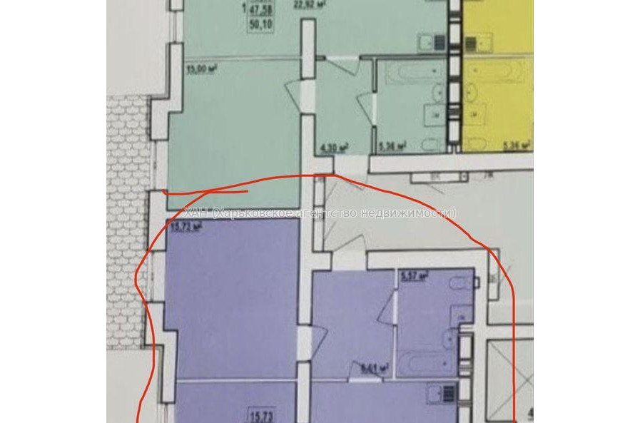 Продам квартиру, Лисаветинская ул. , 2 кім., 56 м², без внутренних работ 