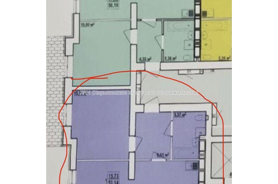 Продам квартиру, Лисаветинская ул. , 2  ком., 56 м², без внутренних работ 