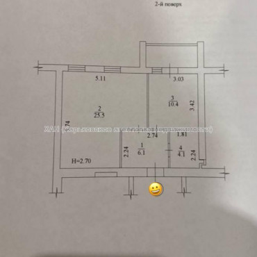 Продам квартиру, Мира ул. , 1 кім., 48.10 м², без внутренних работ 