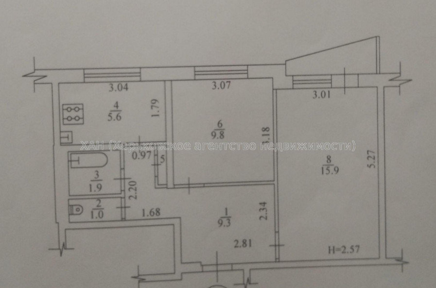 Продам квартиру, Шариковая ул. , 2 кім., 45.70 м², советский ремонт 