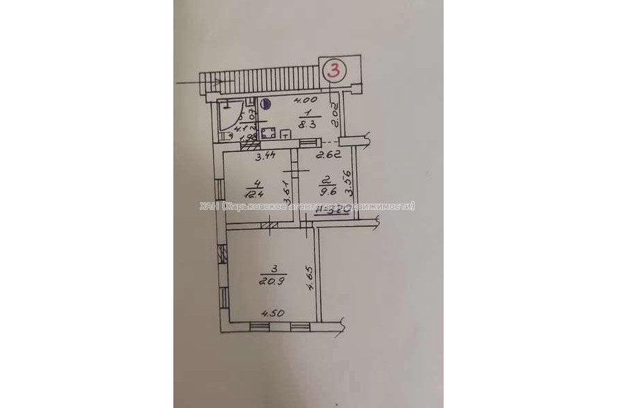 Продам квартиру, Рубановская ул. , 3 кім., 60 м², косметический ремонт 