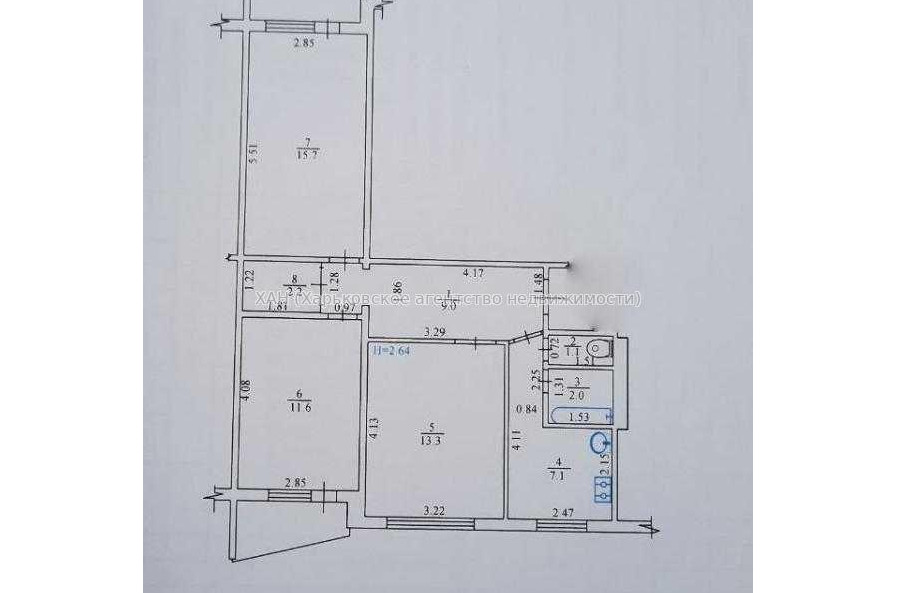 Продам квартиру, Аэрокосмический пр. , 174/8 , 3 кім., 68 м², косметический ремонт 