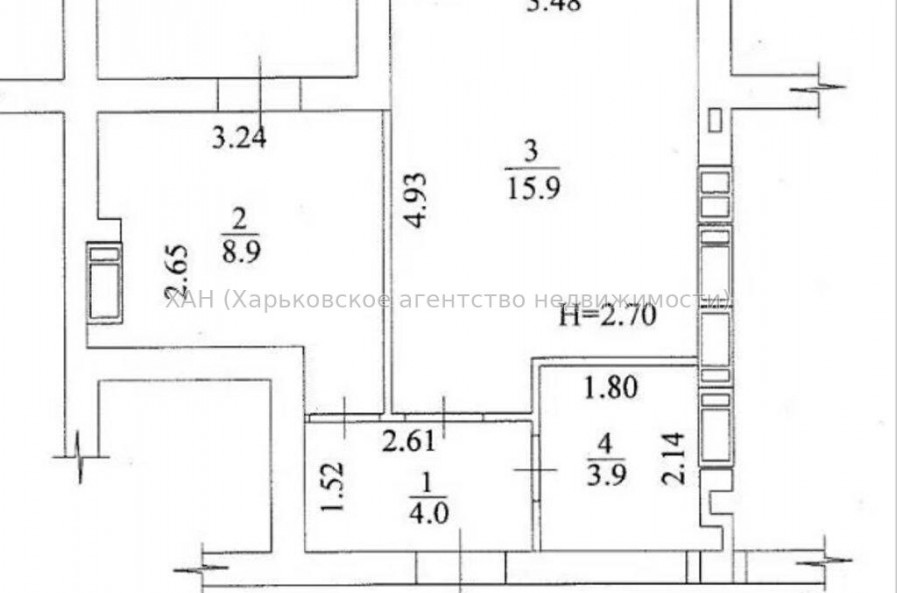 Продам квартиру, Шевченко ул. , 1  ком., 37 м², без отделочных работ 