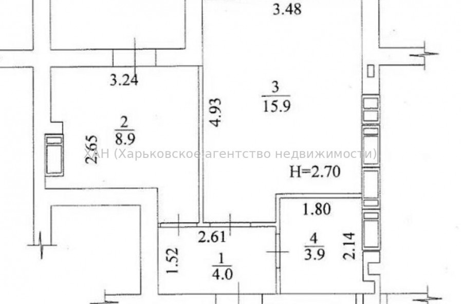 Продам квартиру, Шевченко ул. , 1 кім., 37 м², без отделочных работ 