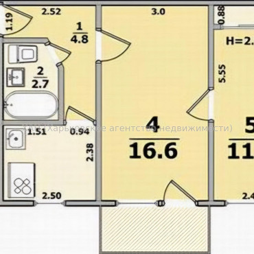 Сдам квартиру, Проскуры ул. , 2  ком., 44.50 м², косметический ремонт 