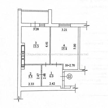 Продам квартиру, Шевченковский пер. , 1 кім., 42.20 м², без внутренних работ 