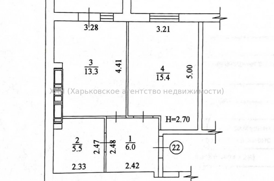 Продам квартиру, Шевченковский пер. , 1 кім., 42.20 м², без внутренних работ 