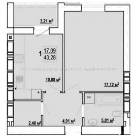 Продам квартиру, Шевченко ул. , 1 кім., 44 м², без внутренних работ