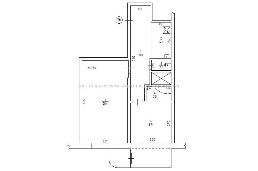 Продам квартиру, Победы просп. , 65Г , 2 кім., 50 м², косметический ремонт 