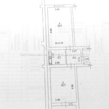 Продам квартиру, Победы просп. , 1  ком., 48 м², без внутренних работ 