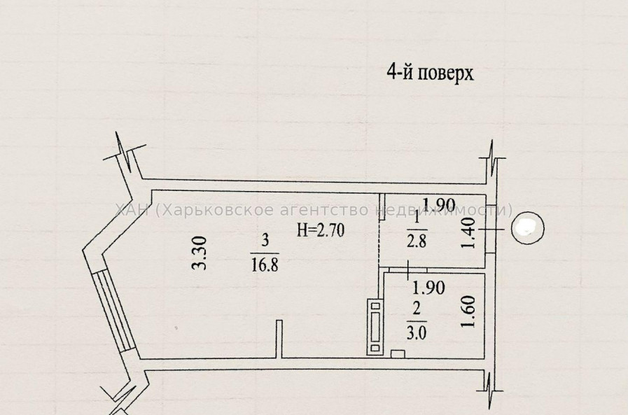 Продам квартиру, Серповая ул. , 1  ком., 23 м², без внутренних работ 