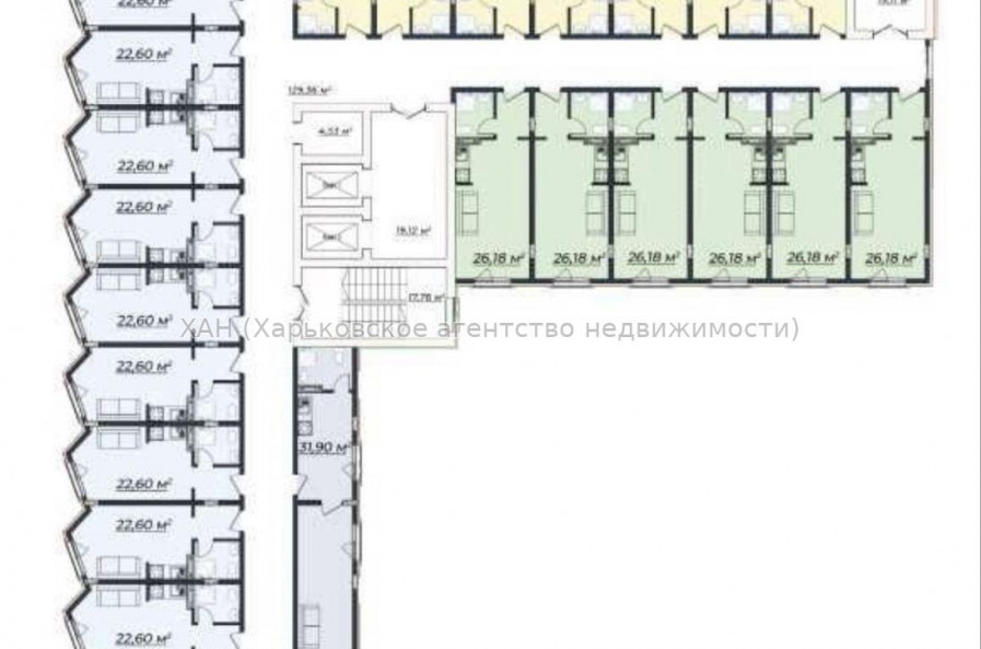 Продам квартиру, Серповая ул. , 1  ком., 23 м², без внутренних работ 