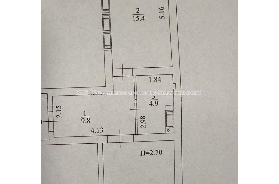 Продам квартиру, Шевченковский пер. , 1 кім., 54 м², без внутренних работ 