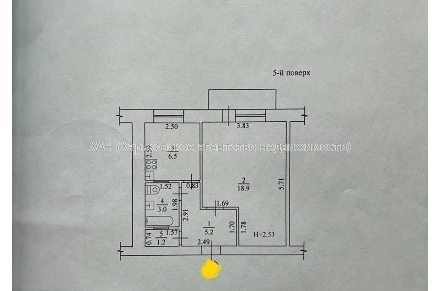 Продам квартиру, Клочковская ул. , 1  ком., 37 м², косметический ремонт 