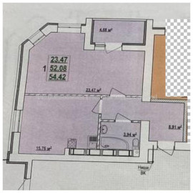 Продам квартиру, Лисаветинская ул. , 1  ком., 55 м², без внутренних работ