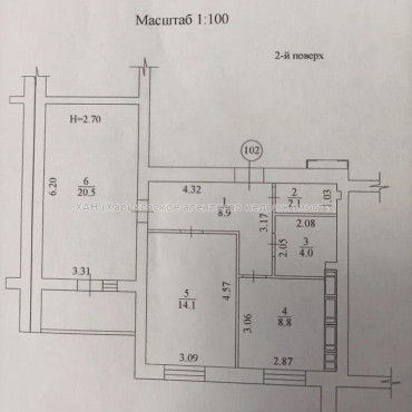 Продам квартиру, Лисаветинская ул. , 2 кім., 60 м², без внутренних работ 