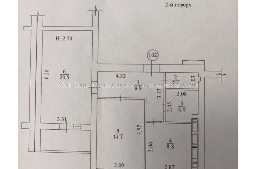 Продам квартиру, Лисаветинская ул. , 2 кім., 60 м², без внутренних работ 