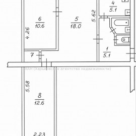 Продам квартиру, Любови Малой  просп. , 3 кім., 56.10 м², без отделочных работ
