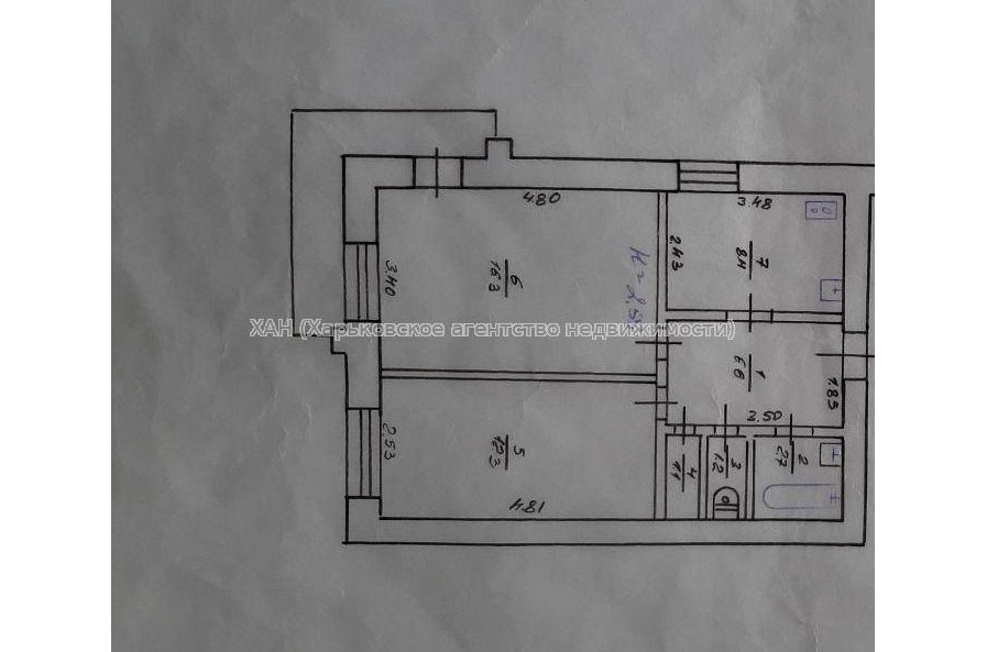 Продам квартиру, Москалёвская ул. , 2  ком., 51 м², советский ремонт 
