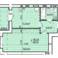 Продам квартиру, Героев Харькова просп. , 1 кім., 42.20 м², без внутренних работ 