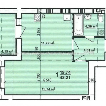 Продам квартиру, Героев Харькова просп. , 1 кім., 42.20 м², без внутренних работ 