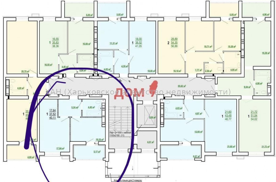 Продам квартиру, Полтавский Шлях ул. , 184 , 1  ком., 40.12 м², без внутренних работ 