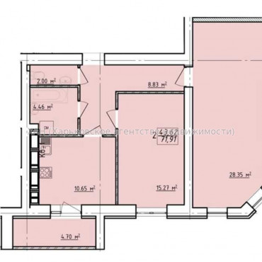 Продам квартиру, Лисаветинская ул. , 2 кім., 70 м², без внутренних работ 