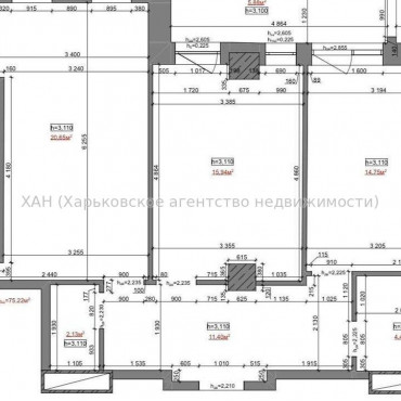 Продам квартиру, Клочковская ул. , 3  ком., 73 м², без внутренних работ 