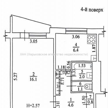 Продам квартиру, Победы просп. , 1  ком., 33 м², без ремонта 