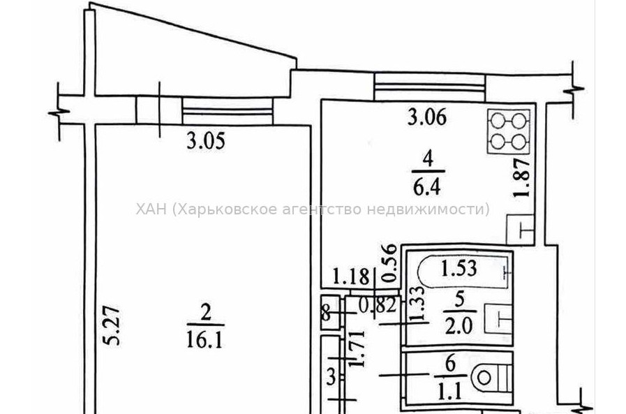 Продам квартиру, Победы просп. , 1  ком., 33 м², без ремонта 