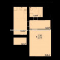 Продам квартиру, Шевченко ул. , 1  ком., 42.75 м², без внутренних работ 