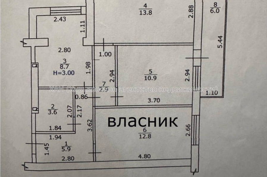 Продам квартиру, Библика ул. , 3 кім., 63 м², капитальный ремонт 
