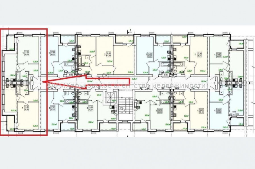 Продам квартиру, Шевченко ул. , 1 кім., 39.50 м², без внутренних работ 