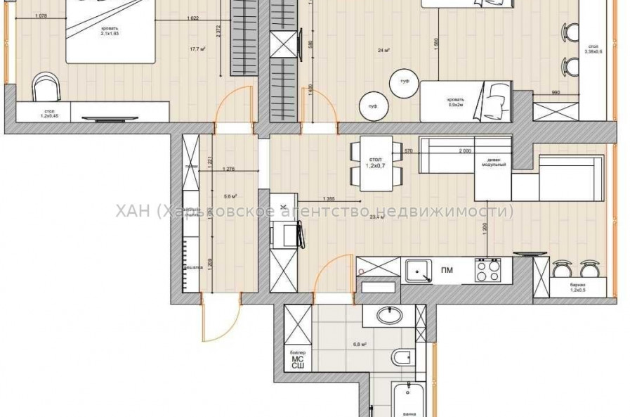 Продам квартиру, Кушнарева ул. , 2 кім., 78 м², авторский дизайн 