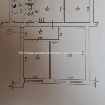 Продам квартиру, Беркоса ул. , 3 кім., 63 м², без ремонта 