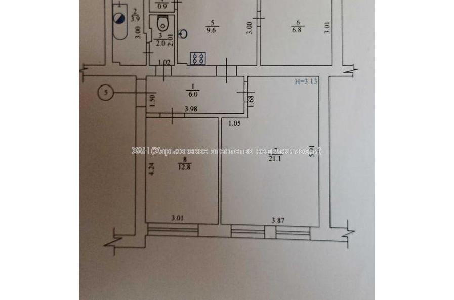 Продам квартиру, Беркоса ул. , 3 кім., 63 м², без ремонта 
