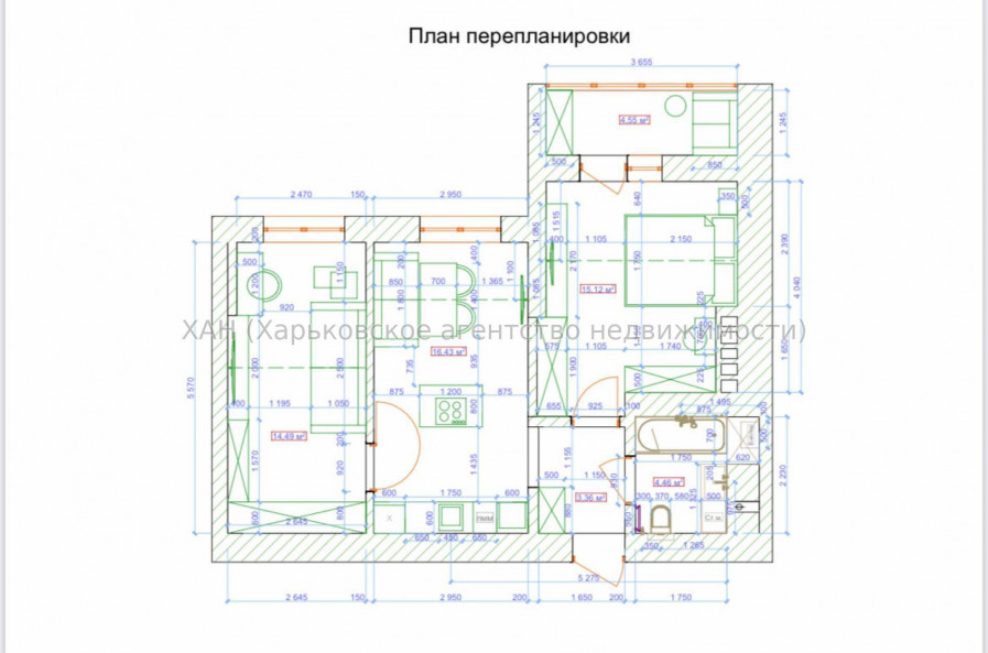 Продам квартиру, Динамовская ул. , 2  ком., 60 м², без отделочных работ 