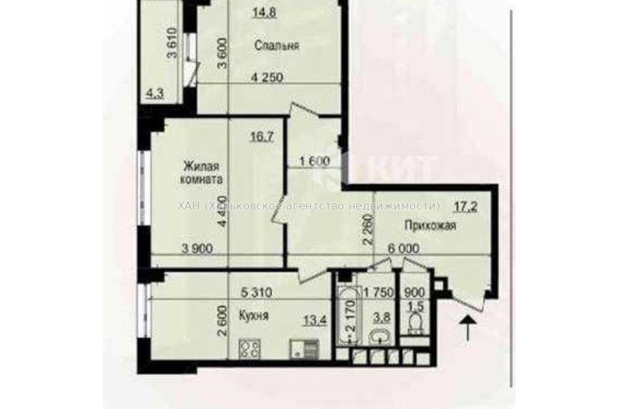 Продам квартиру, Льва Ландау просп. , 2 кім., 72 м², без внутренних работ 