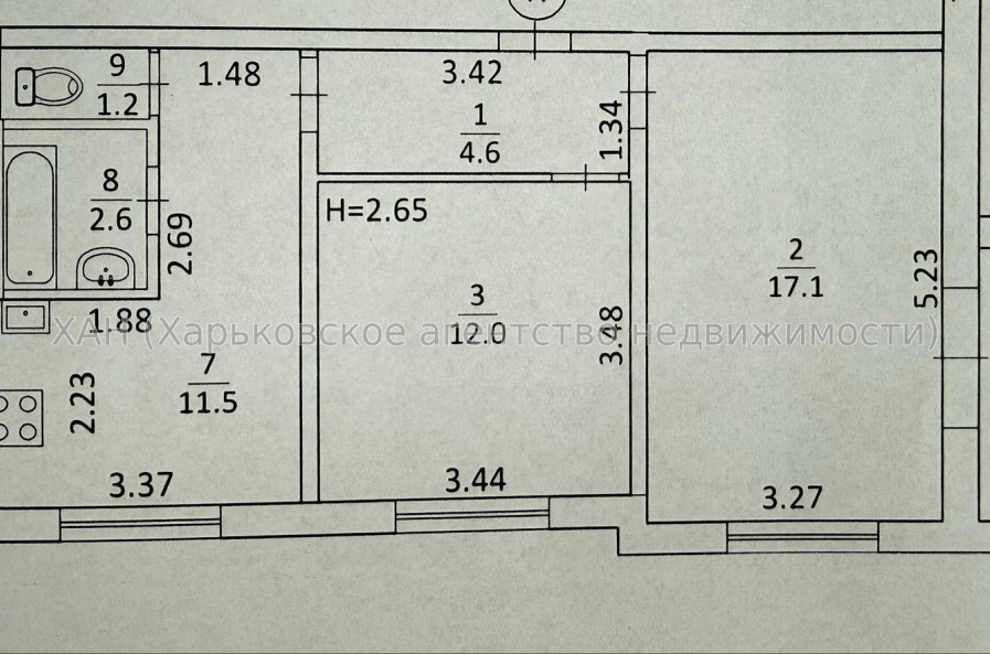 Продам квартиру, Бригады Хартия ул. , 2 кім., 52 м², евроремонт 