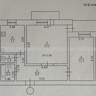 Продам квартиру, Клочковская ул. , 2 кім., 53 м², советский ремонт 