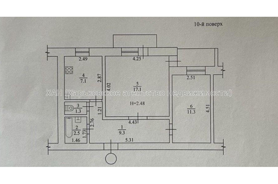 Продам квартиру, Клочковская ул. , 2 кім., 53 м², советский ремонт 