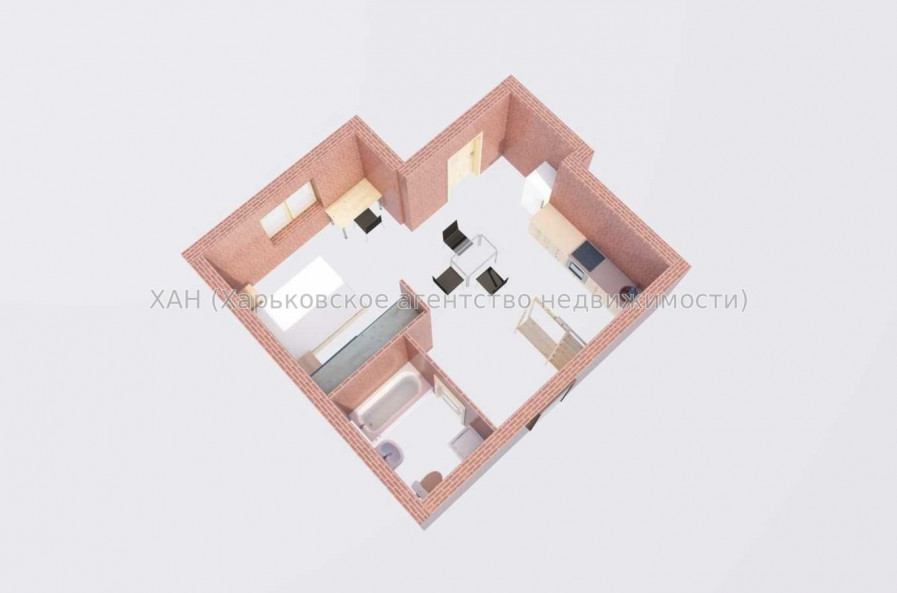 Продам квартиру, Шевченко ул. , 1  ком., 42 м², без отделочных работ 