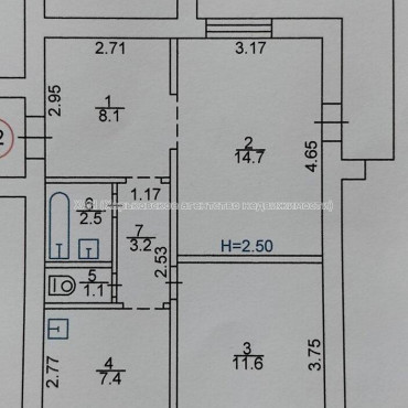Продам квартиру, Золочевская ул. , 2  ком., 55 м², косметический ремонт 