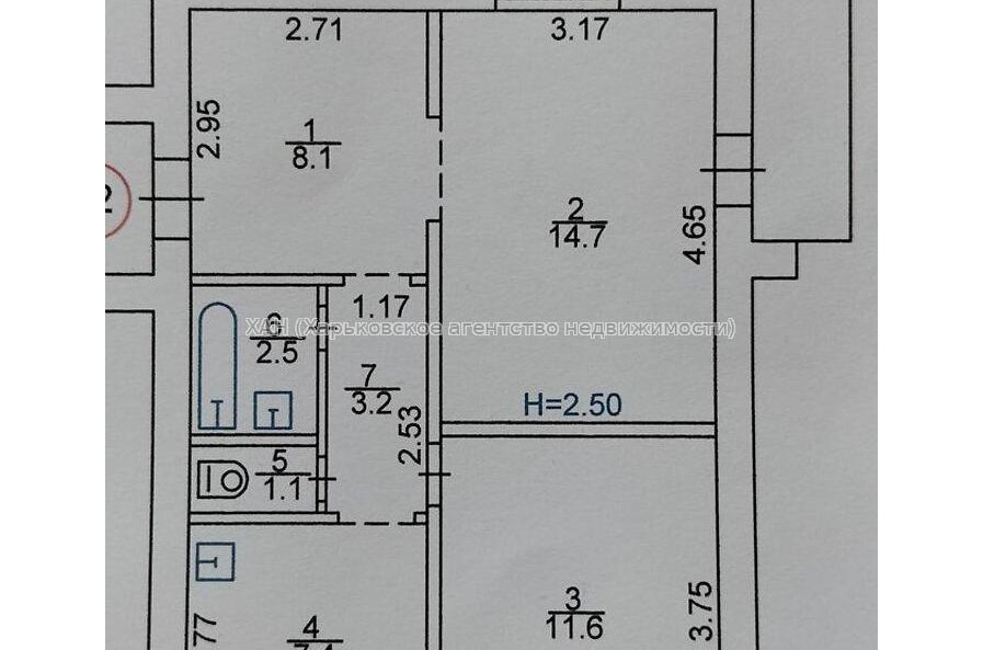 Продам квартиру, Золочевская ул. , 2  ком., 55 м², косметический ремонт 