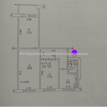 Продам квартиру, Аэрокосмический пр. , 62 , 3 кім., 63.90 м², советский ремонт 