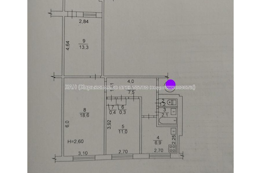 Продам квартиру, Аэрокосмический пр. , 62 , 3 кім., 63.90 м², советский ремонт 