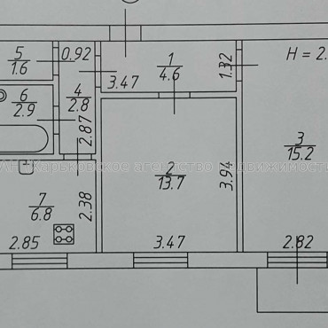Продам квартиру, Науки просп. , 2  ком., 48.30 м², без ремонта 