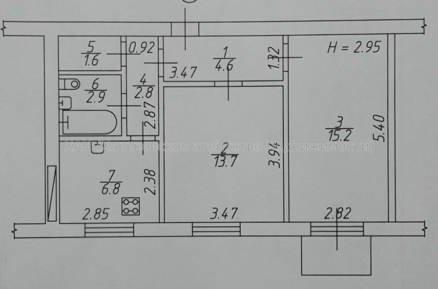 Продам квартиру, Науки просп. , 2  ком., 48.30 м², без ремонта 