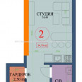 Продам квартиру, Куликовская ул. , 1  ком., 34.70 м², без внутренних работ 