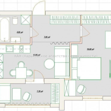 Продам квартиру, Победы просп. , 1  ком., 49 м², евроремонт 